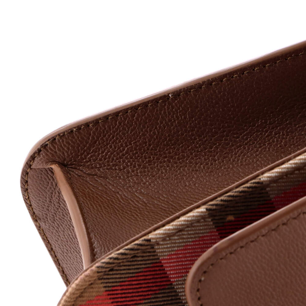 Burberry Small Mackford Shoulder Bag Leather and House Check Canvas - Picture 6 of 6